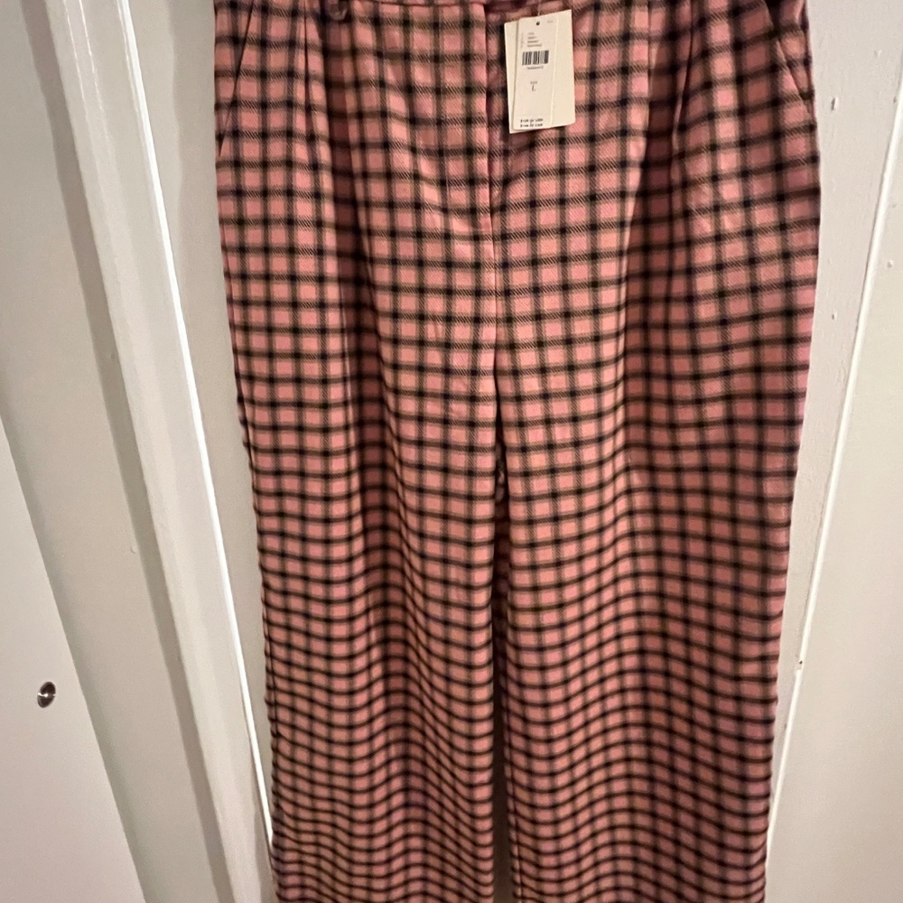 New with tags Anthropologie Pink Plaid Pants